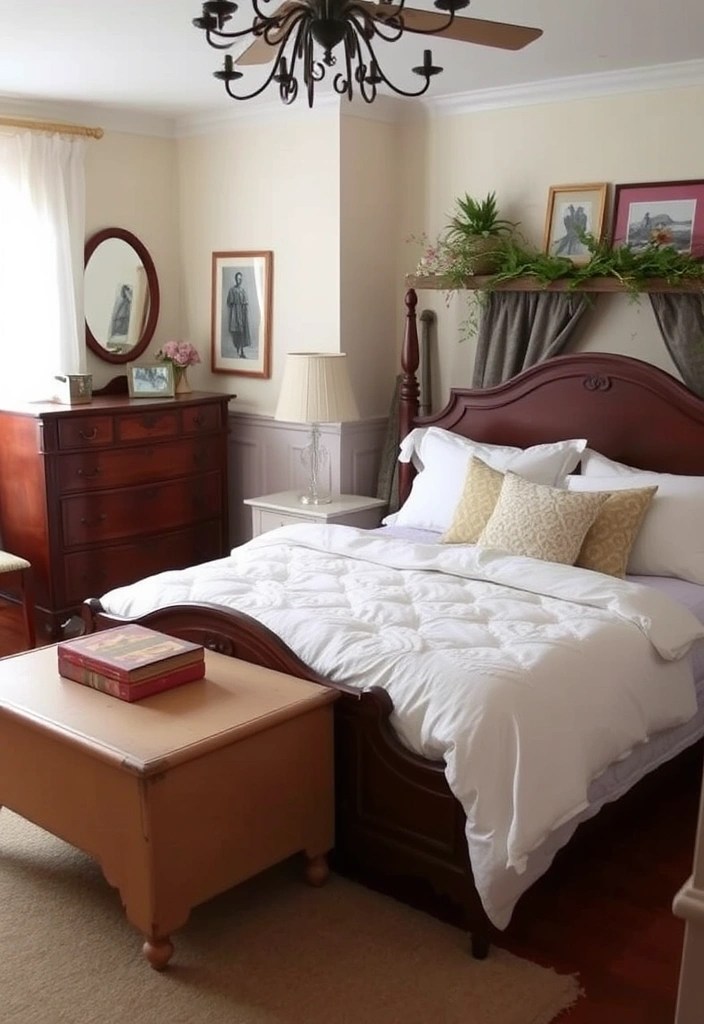 12 Tranquil Bedroom Inspirations That Will Transform Your Sleep Sanctuary! - 12. Vintage Charm with Modern Comfort